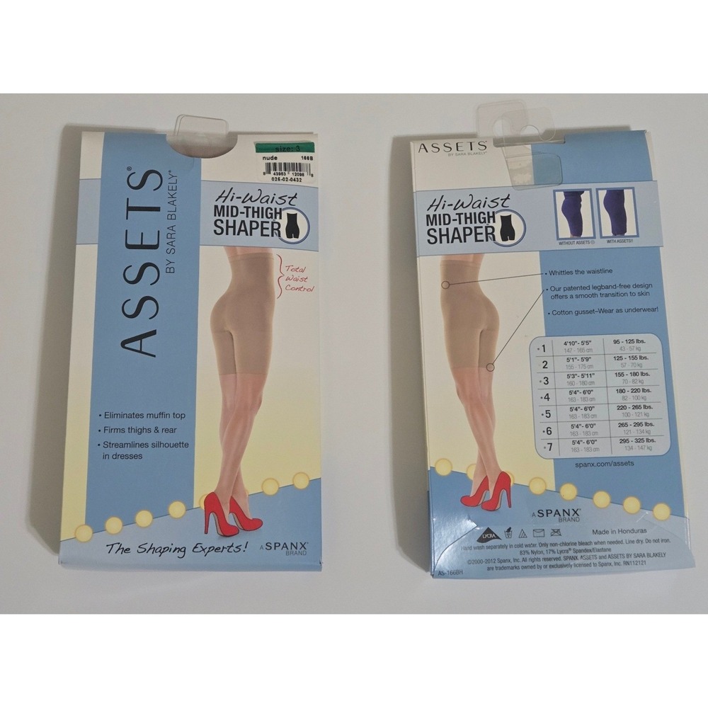 Assets by Sara Blakely Spanx Hi-Waist Mid-Thigh Shaper Nude ( 2 pk) Size 3‎ 166B